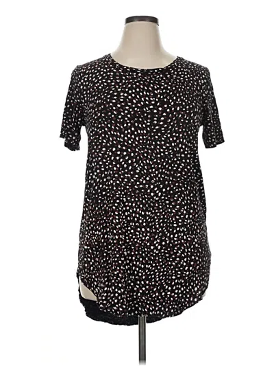 Pre-owned Daily Ritual Short Sleeve Top Black Scoop Neck Tops