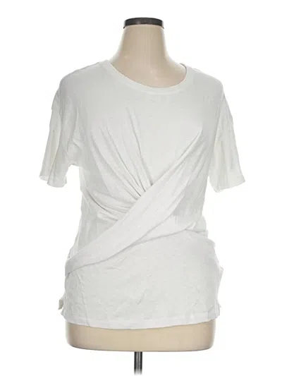 Pre-owned Daily Ritual Short Sleeve Top White Cowl Neck Tops