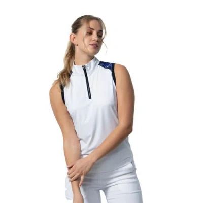 Daily Sports Andria 1/2 Zip Sleeveless Womens Golf Polo In White
