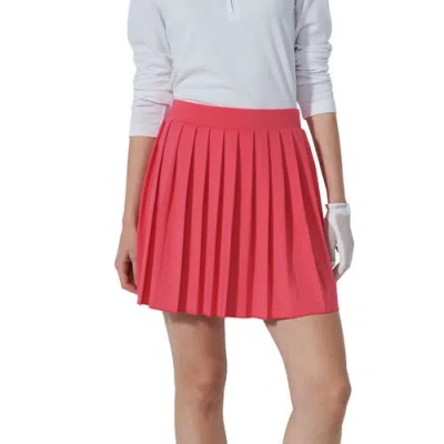 Daily Sports Pleated 15 Inch Womens Golf Skort In Red