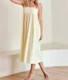 Dailystory Spaghetti Strap Midi Dress In Soft Yellow In Multi