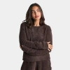 Dailyszn Women's  Cozy Cropped Crewneck Sweatshirt In Brown