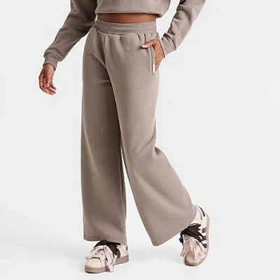Dailyszn Women's  Fleece Wide Leg Jogger Pants In Gray