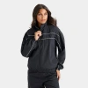 Dailyszn Women's  Weather-resistant Piped Woven Full-zip Jacket In Black