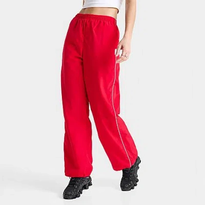 Dailyszn Women's  Weather-resistant Piped Woven Pants In Red