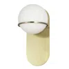 Dainolite 1 Light Halogen Wall Satin Chrome Aged Brass With White Glass In Gold