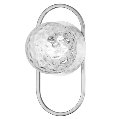 Dainolite 1 Light Polished Chrome Wall Sconce W/ Clear Hammered Glass In Red