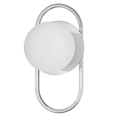 Dainolite 1 Light Polished Chrome Wall Sconce W/ Opal Glass In Gray