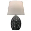 Dainolite 1 Light Table Lamp In Black W/ Beige Shade