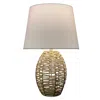 Dainolite 1 Light Table Lamp, Natural W/ Beige Shade In Brown