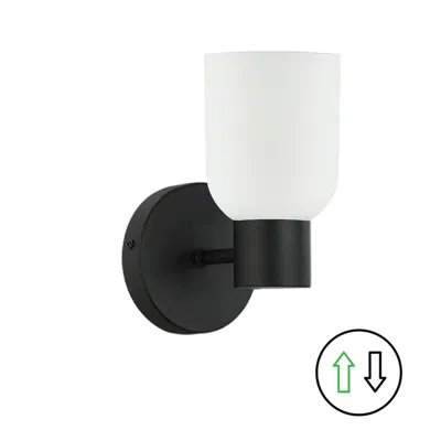 Dainolite 1 Light Wall Sconce In Matte Black W/ Opal Glass