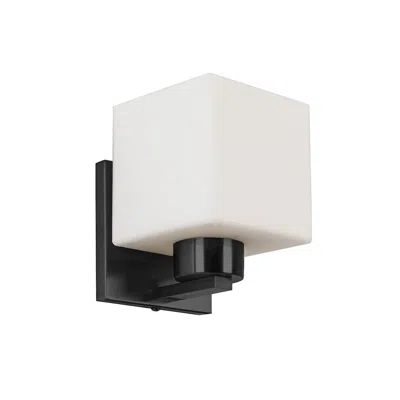Dainolite 1 Light Wall Sconce Matte Black With White Opal Glass