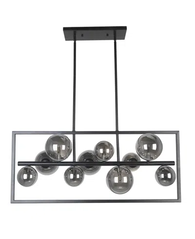 Dainolite 10 Light Halogen Horizontal Pendant In Black