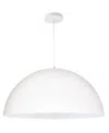 Dainolite 10" Metal, Glass Ofelia 1 Light Large Pendant In Matte White