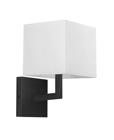 Dainolite 10.5" Metal, Fabric Lucas 1 Light Wall Sconce With Shade In Matte Black,white