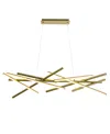 Dainolite 10.75" Metal Carly Led Chandelier In Aged Brass