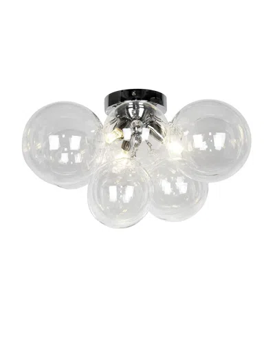 Dainolite 11.5 Metal Comet 3 Light Flush Mount With Glass In Polished Chrome,clear