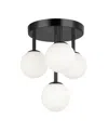 Dainolite Megallan 4-light Flush Mount In Matte Black,opal White
