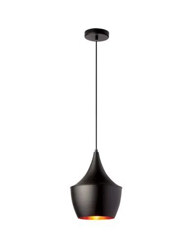 Dainolite 12" Metal Helsinki Led Pendant In Matte Black
