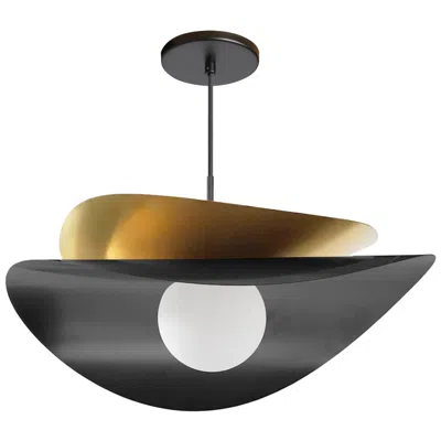 Dainolite Paven 20" Wide Matte Black/aged Brass Finish Pendant