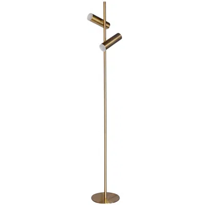 Dainolite 12w Floor Lamp, Agb, Fr Acrylic Diffuser In Gold