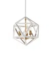 Dainolite 14" Metal Archello 3 Light Led Chandelier In Matte White