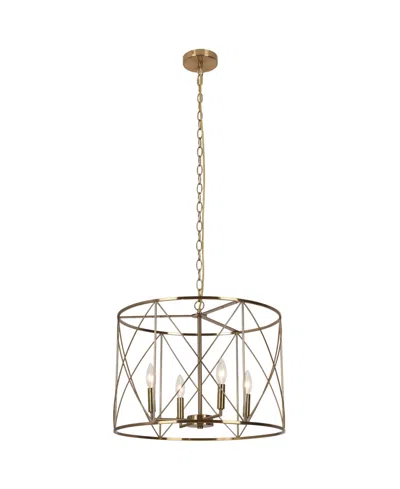Dainolite 14'" Metal Calah 4 Light Led Chandelier In Aged Brass