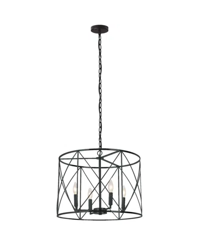 Dainolite 14" Metal Calah 4 Light Led Chandelier In Matte Black