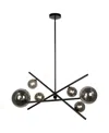 Dainolite Pamela 6-light Horizontal Chandelier In Matte Black