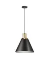Dainolite Sonus 1-light Pendant In Matte Black,aged Brass