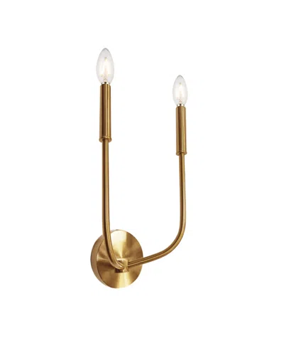 Dainolite 15.25" Metal Eleanor 2 Light Wall Sconce In Aged Brass