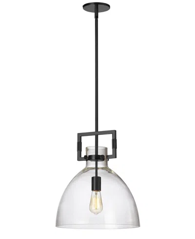 Dainolite 16.75" Metal Liberty 1 Light Pendant In Clear,matte Black