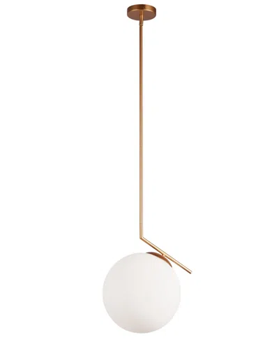 Dainolite 16.5" Metal, Glass Orion 1 Light Plated Pendant With Glass In White,gold