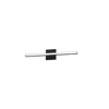 Dainolite 18w Colour Changing Vanity Matte Black With Frosted Acrylic Diffuser In Silver