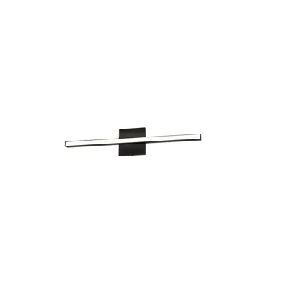 Dainolite 18w Colour Changing Vanity Matte Black With Frosted Acrylic Diffuser In Silver