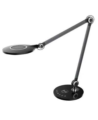 Dainolite 19.5" Plastic Alina 10w Desk Lamp In Black,brushed Aluminum