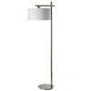 Dainolite 1lt Floor Lamp, Satin Chrome Finish In White