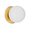 Dainolite 1lt Halogen Wall Sconce, Agb, White Glass In Gold