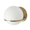 Dainolite 1lt Halogen Wall Sconce, Agb With Wh Opal Glass In Gold