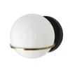 Dainolite 1lt Halogen Wall Sconce, Mb/agb With Wh Opal Glass In White