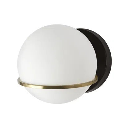 Dainolite 1lt Halogen Wall Sconce, Mb/agb With Wh Opal Glass In White