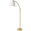 Dainolite 1lt Incan Adjustable Floor Lamp, Agb, Wh Shade In Gold