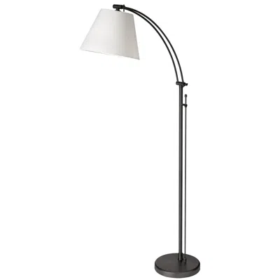 Dainolite 1lt Incan Adjustable Floor Lamp, Mb, Wh Shade