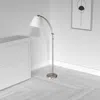 Dainolite 1lt Incan Adjustable Floor Lamp, Sc, Wh Shade In Silver