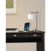 Dainolite 1lt Incandescent Table Lamp,usb Port, Sc In White