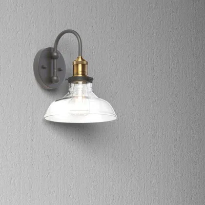 Dainolite 1lt Wall Sconce, Black/antique Brass In White