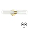 Dainolite 2 Light Aged Brass Wall Sconce W/ Clear Fluted Glass In White
