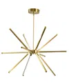 Dainolite 20.5" Metal Array 12 Light Led Chandelier In Aged Brass