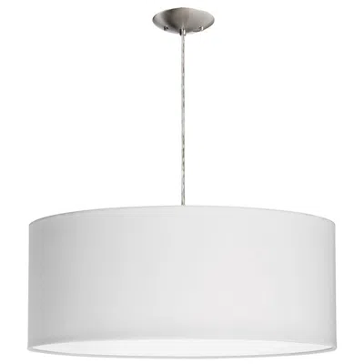 Dainolite 22" Wide 3 Light Drum Satin Chrome Pendant