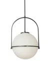 DAINOLITE 23" METAL, GLASS PAOLA 1 LIGHT LARGE PENDANT WITH GLASS